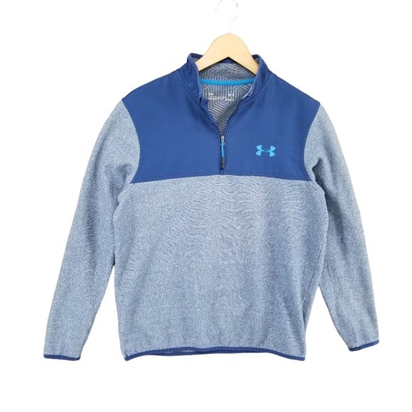 Under Armour Other - Under Armour ColdGear 1/4 Zip Mens Blue Long Sleeve Loose Fit Fleece Size M